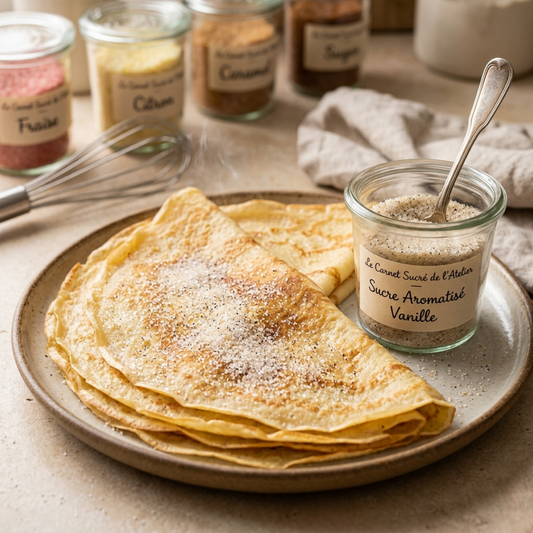 Crêpes au sucre aromatisé : l’astuce simple pour changer du sucre classique