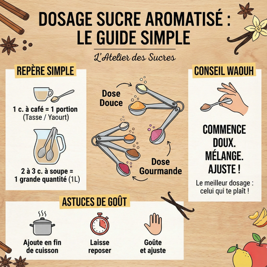 Dosage sucre aromatisé : combien de cuillères ? (guide simple)