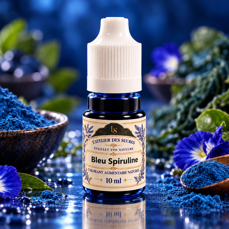 Colorant Alimentaire Liquide – Bleu Spiruline – 10 ml