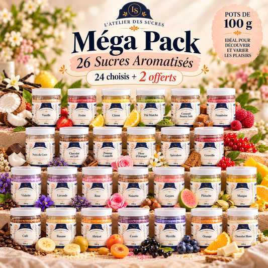 Méga Pack – 26 Sucres Aromatisés (24 choisis + 2 offerts)