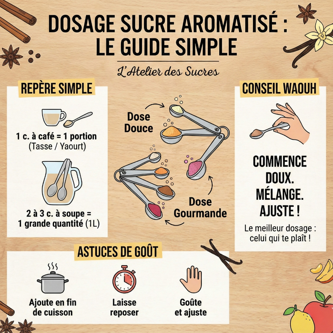 Dosage sucre aromatisé : combien de cuillères ? (guide simple)