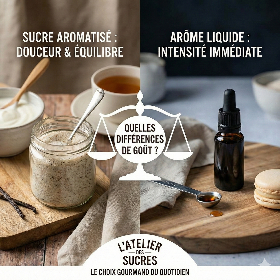 Sucre aromatisé ou arôme liquide : quelles différences ?