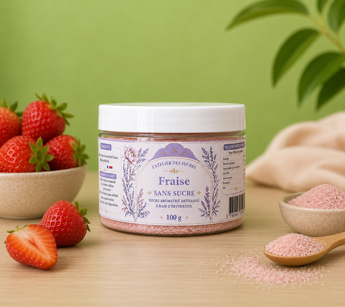 Fraise Sans Sucre – Érythritol Aromatisé