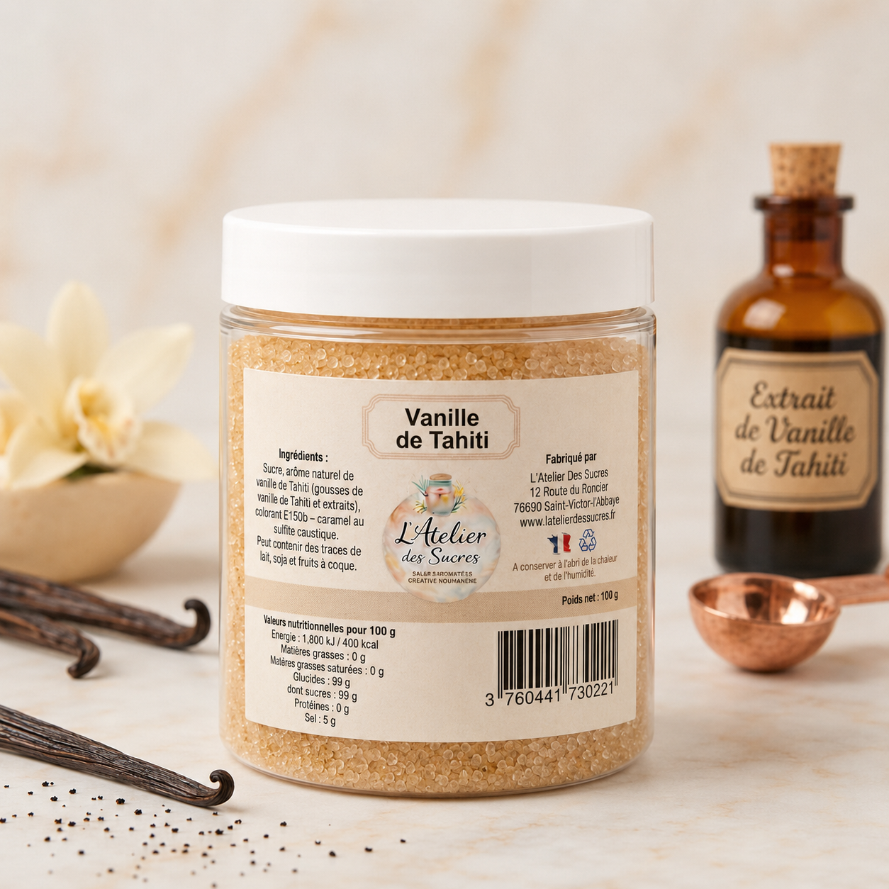 Sucre Aromatisé Vanille de Tahiti