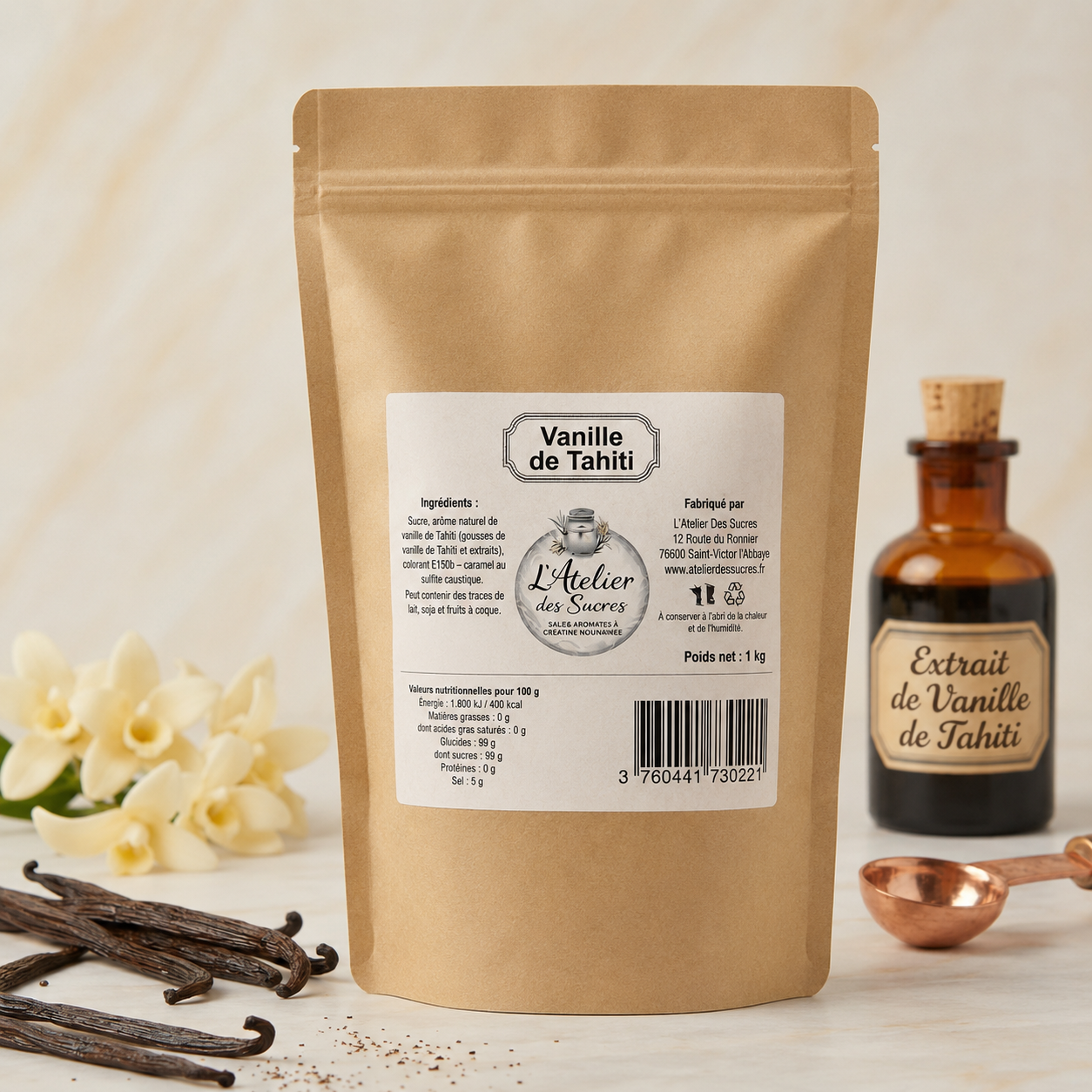 Sucre Aromatisé Vanille de Tahiti